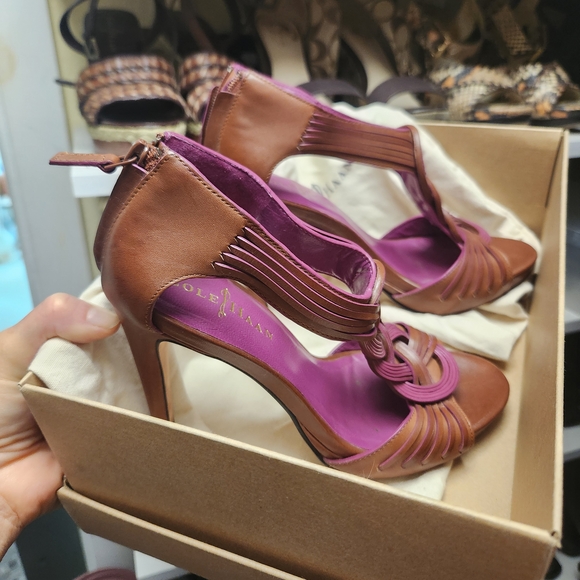 Cole Haan Women's Brown and Purple Heels - Picture 1 of 10
